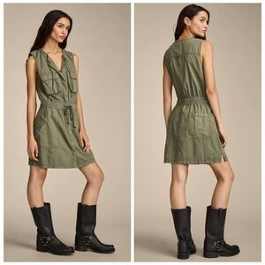 Lucky Brand Cargo Mini Dress in Dusty Olive Size Small NEW $99 NWT Military
